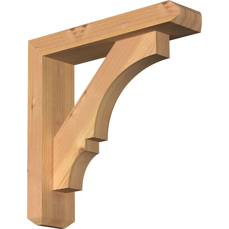 Balboa Craftsman Smooth Bracket W/ Offset Brace, Western Red Cedar, 3 1/2W X 14D X 14H